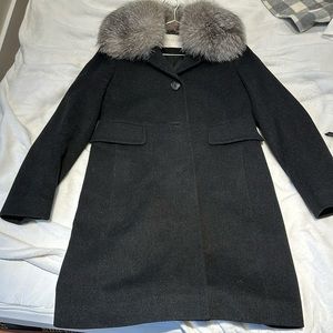 black fur collared coat